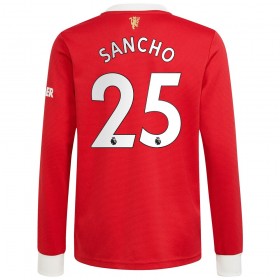 Fußballtrikots Manchester United Jadon Sancho 25 2021-2022 Langarm Heimtrikotsatz kaufen
